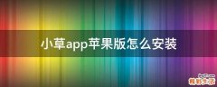小草app苹果版怎么安装