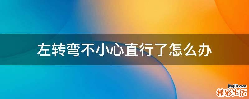 左转弯不小心直行了怎么办