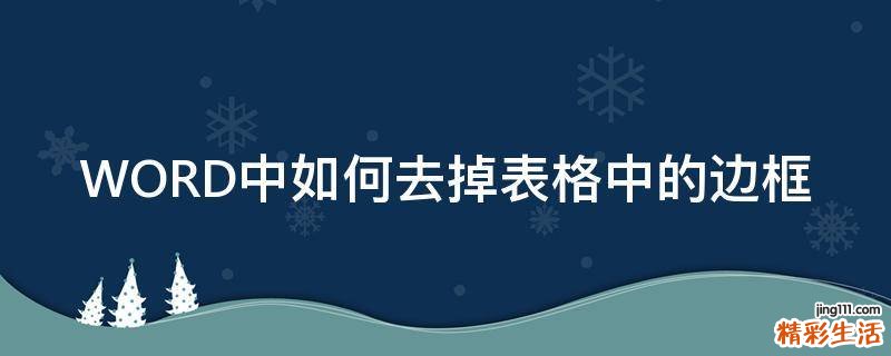 WORD中如何去掉表格中的边框