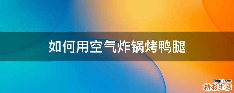 如何用空气炸锅烤鸭腿
