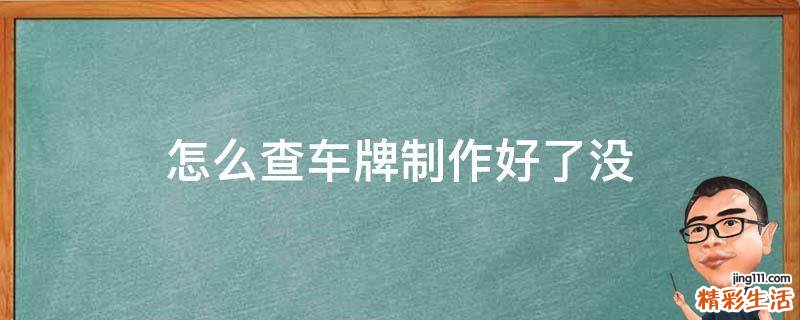 怎么查车牌制作好了没