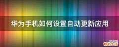 华为手机如何设置自动更新应用