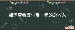 如何查看支付宝一年的总收入