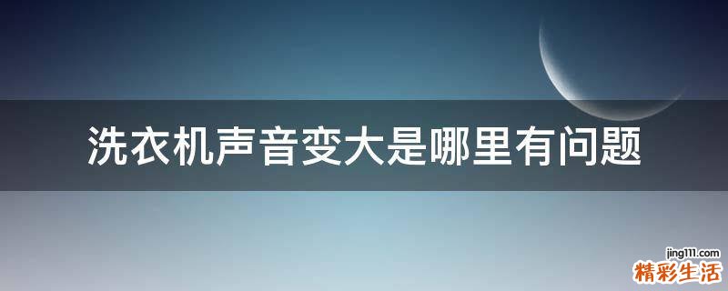 洗衣机声音变大是哪里有问题