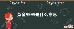 黄金9999是什么意思