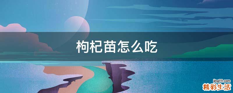 枸杞苗怎么吃