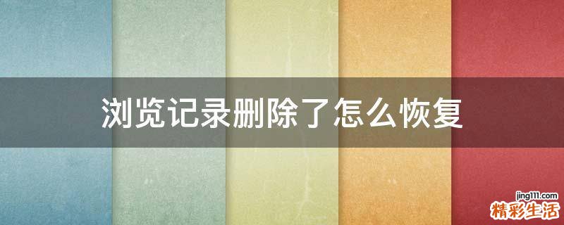 浏览记录删除了怎么恢复