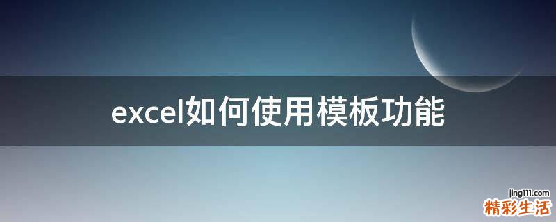 excel如何使用模板功能