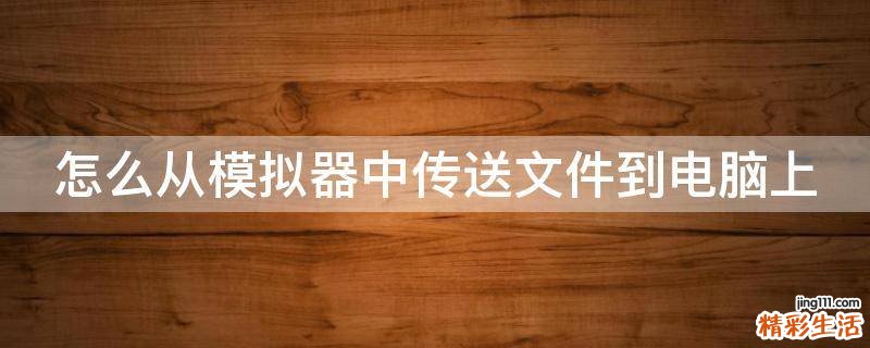 怎么从模拟器中传送文件到电脑上
