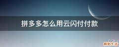 拼多多怎么用云闪付付款
