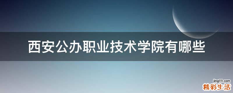 西安公办职业技术学院有哪些