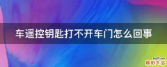 车遥控钥匙打不开车门怎么回事
