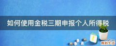 如何使用金税三期申报个人所得税