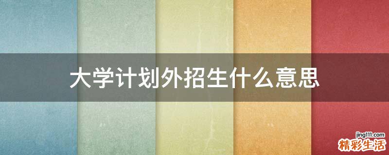 大学计划外招生什么意思
