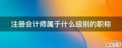 注册会计师属于什么级别的职称
