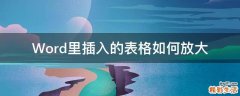 Word里插入的表格如何放大