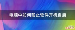 电脑中如何禁止软件开机自启