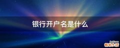银行开户名是什么