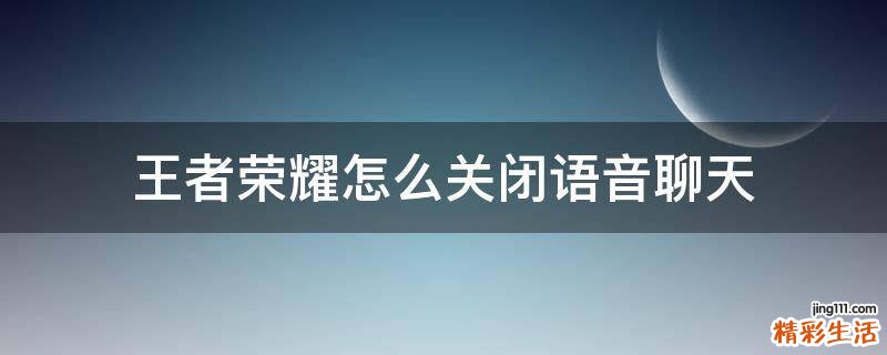 王者荣耀怎么关闭语音聊天