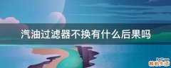 汽油过滤器不换有什么后果吗