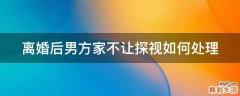 离婚后男方家不让探视如何处理