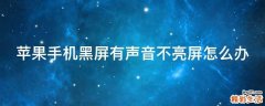 苹果手机黑屏有声音不亮屏怎么办
