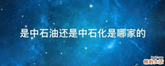 是中石油还是中石化是哪家的