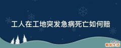 工人在工地突发急病死亡如何赔