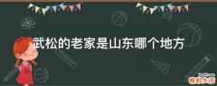 武松的老家是山东哪个地方