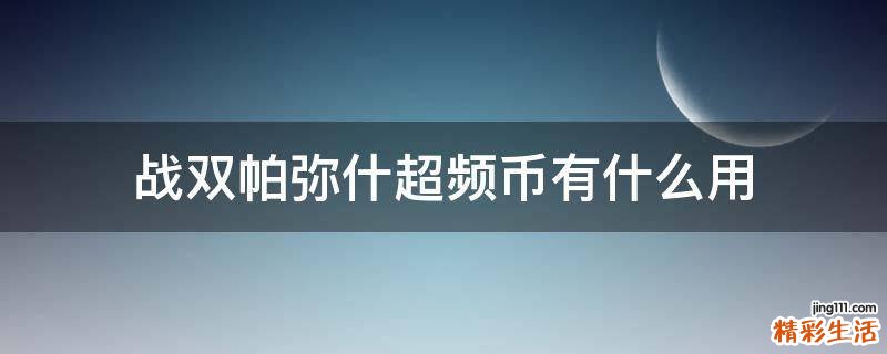 战双帕弥什超频币有什么用