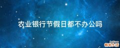 农业银行节假日都不办公吗