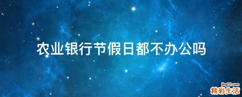 农业银行节假日都不办公吗