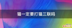 猫一定要打猫三联吗
