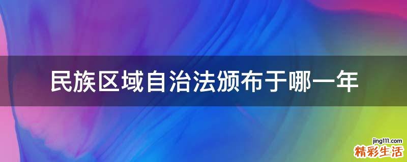 民族区域自治法颁布于哪一年