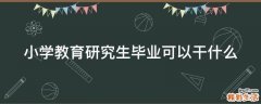 小学教育研究生毕业可以干什么