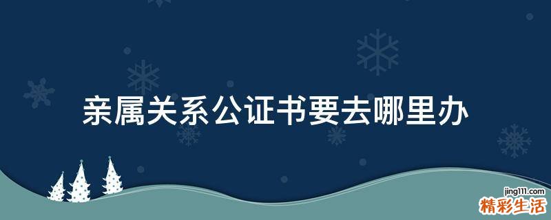 亲属关系公证书要去哪里办