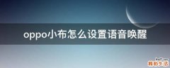 oppo小布怎么设置语音唤醒