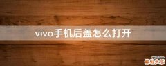 vivo手机后盖怎么打开