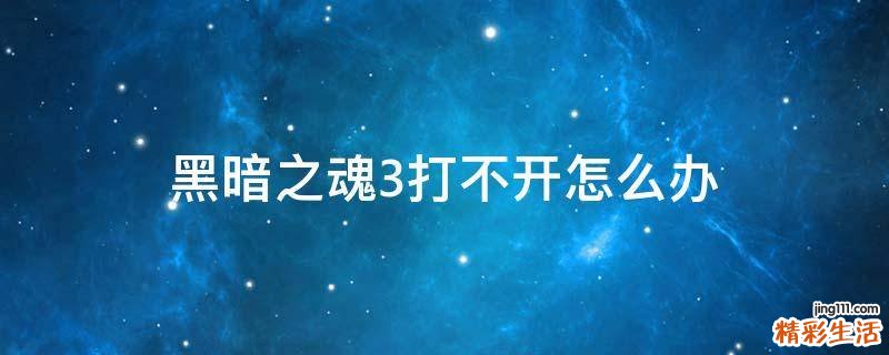 黑暗之魂3打不开怎么办