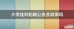 大学挂科影响公务员政审吗