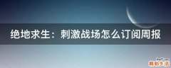 绝地求生：刺激战场怎么订阅周报