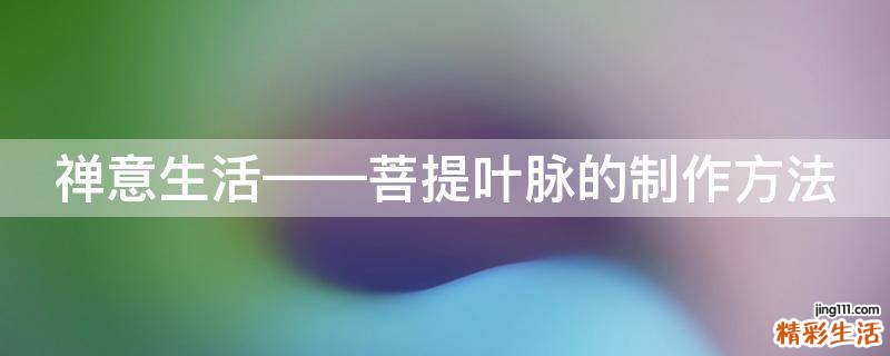禅意生活——菩提叶脉的制作方法
