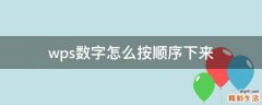 wps数字怎么按顺序下来