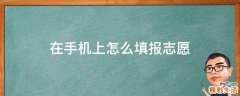 在手机上怎么填报志愿