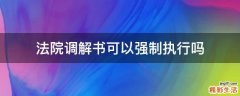 法院调解书可以强制执行吗