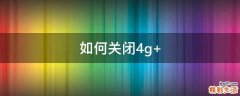 如何关闭4g+