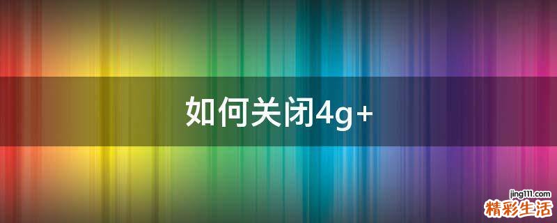 如何关闭4g+