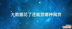 大数据花了还能贷哪种网贷