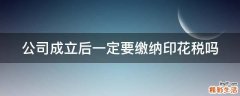 公司成立后一定要缴纳印花税吗