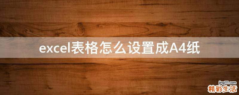 excel表格怎么设置成A4纸